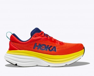 Chaussure Running HOKA Bondi 8 Homme Rouge Jaune | 0186RTZHC