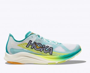 Chaussure Running HOKA Cielo Route Homme Blanche Turquoise | 8695JEZVD