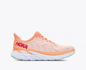 Chaussure Running HOKA Clifton 8 Femme Corail | 4689GYIFH