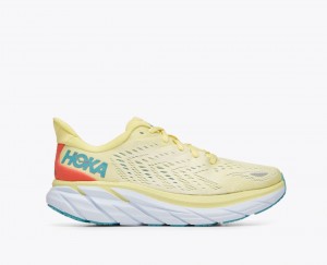 Chaussure Running HOKA Clifton 8 Femme Jaune Clair | 0526BNHYU