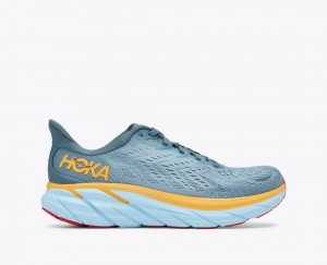 Chaussure Running HOKA Clifton 8 Homme Bleu Vert Orange | 8935GZBNE