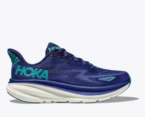 Chaussure Running HOKA Clifton 9 Femme Bleu Marine Turquoise | 7346WERIN