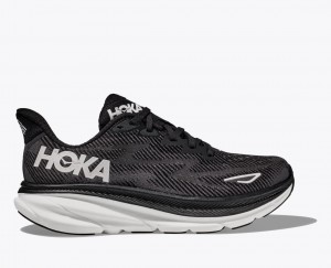 Chaussure Running HOKA Clifton 9 Femme Noir Blanche | 1039OFRGP