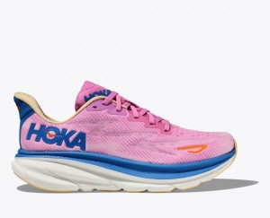 Chaussure Running HOKA Clifton 9 Femme Rose Bleu | 2450DRUML