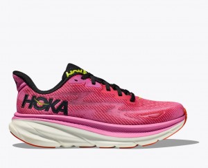 Chaussure Running HOKA Clifton 9 Femme Rose Noir | 4695ZKECV