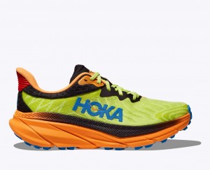 Chaussure Trail Running HOKA Challenger 7 Homme Vert Noir Orange | 5802ORDLM