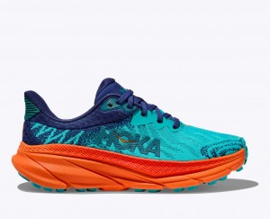 Chaussure Trail Running HOKA Challenger 7 Homme Turquoise Orange | 2508NRBQF