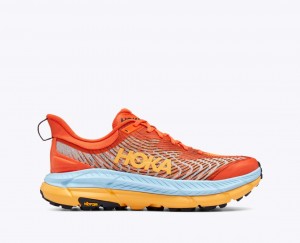 Chaussure Trail Running HOKA Mafate Speed 4 Homme Corail Bleu Clair Orange | 9624VCAXB