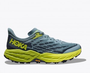 Chaussure Trail Running HOKA Speedgoat 5 Homme Bleu Vert Noir | 7412UBHLV