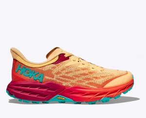 Chaussure Trail Running HOKA Speedgoat 5 Homme Orange Clair Rouge | 5421YACFN