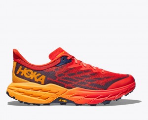 Chaussure Trail Running HOKA Speedgoat 5 Homme Rouge Marron Foncé | 2319KNFXH