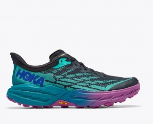 Chaussure Trail Running HOKA Speedgoat 5 Homme Turquoise Noir | 4329AKCIL