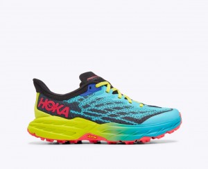 Chaussure Trail Running HOKA Speedgoat 5 Femme Bleu Bleu Marine Vert | 6195SHATG