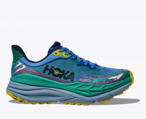 Chaussure Trail Running HOKA Stinson 7 Homme Vert Bleu | 2849BZCKV