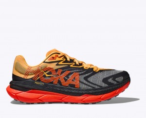 Chaussure Trail Running HOKA Tecton X 2 Homme Noir Orange Rouge | 4176AMZXL