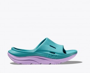 Claquette HOKA Ora Recovery 3 Enfant Turquoise Violette Clair | 9230SRZDI