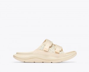 Slide HOKA Ora Luxe Homme Blanche | 3827HMQZF