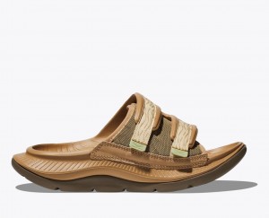 Slide HOKA Ora Luxe Homme Marron | 7526QTFJK