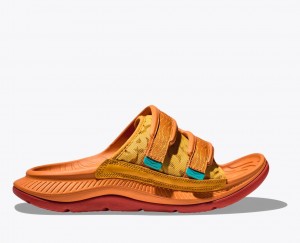 Slide HOKA Ora Luxe Homme Orange Foncé | 4637AKWDN