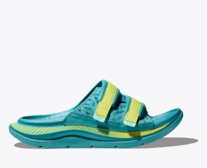 Slide HOKA Ora Luxe Homme Turquoise | 6053JGOAE