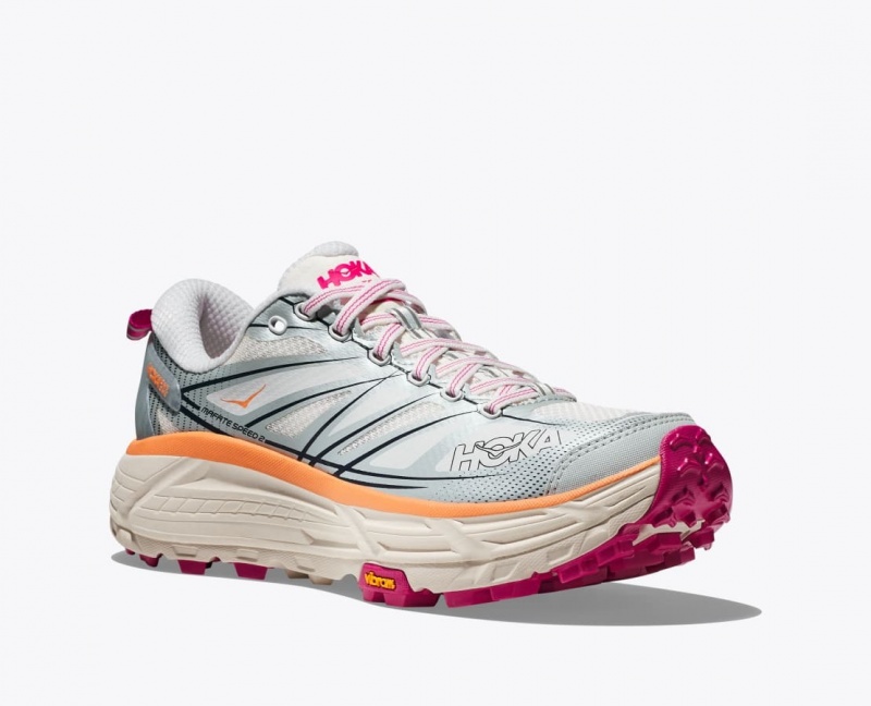 Basket HOKA Mafate Speed 2 Femme Blanche Grise Orange | 4726LHYAE