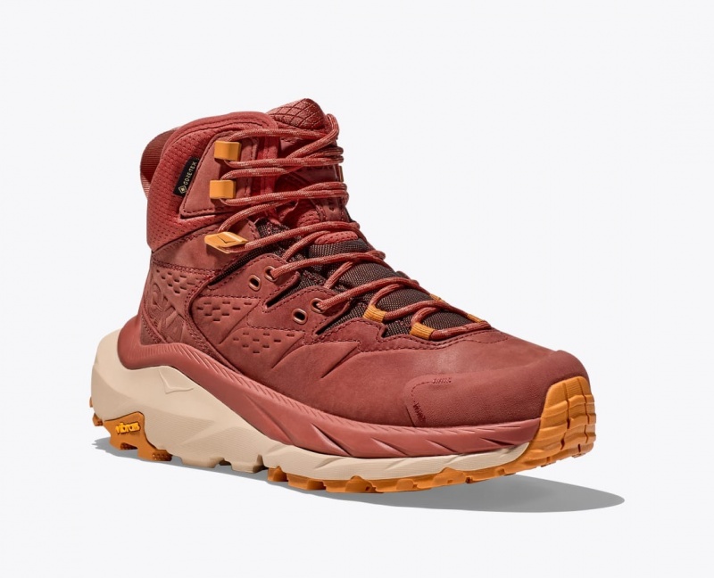 Botte Randonnée HOKA Kaha 2 GTX Femme Rouge Marron | 4736AQYMV