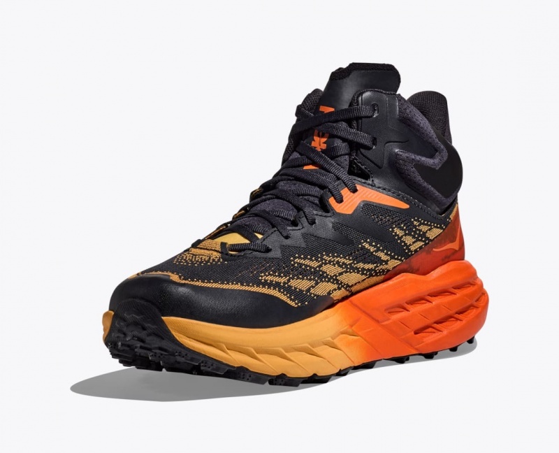 Botte Randonnée HOKA Speedgoat 5 Mid GTX Homme Noir Orange | 8132ELDRJ