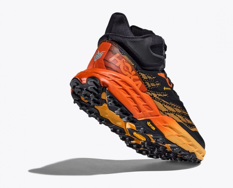 Botte Randonnée HOKA Speedgoat 5 Mid GTX Homme Noir Orange | 8132ELDRJ