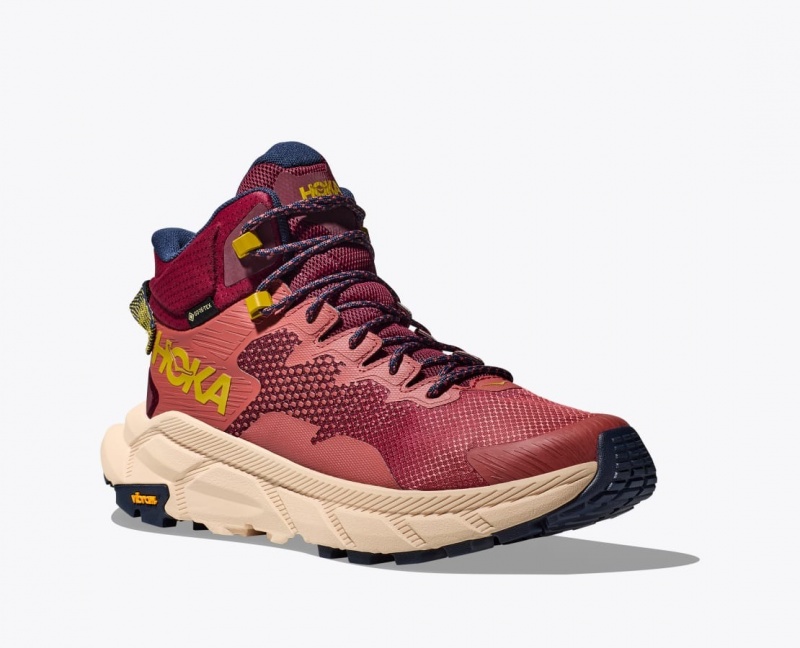 Botte Randonnée HOKA Trail Code GTX Homme Rouge Marron | 5071XHKQE