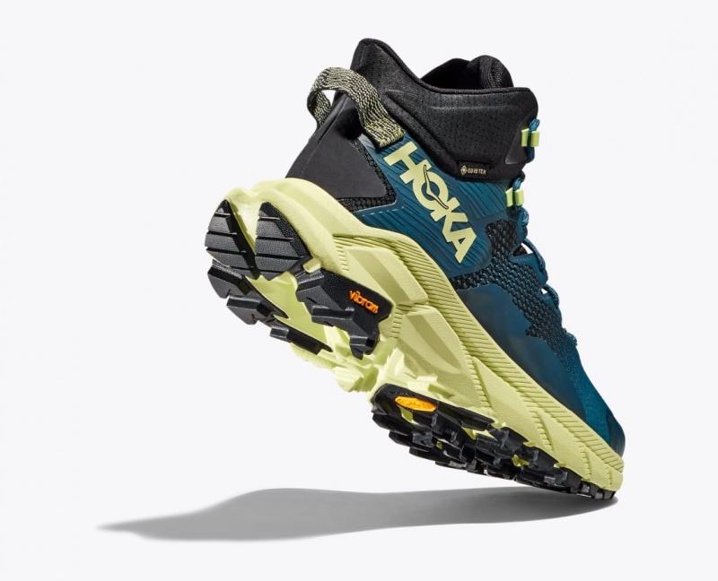 Botte Randonnée HOKA Trail Code GTX Homme Bleu Noir Vert Clair | 0132DAZSV