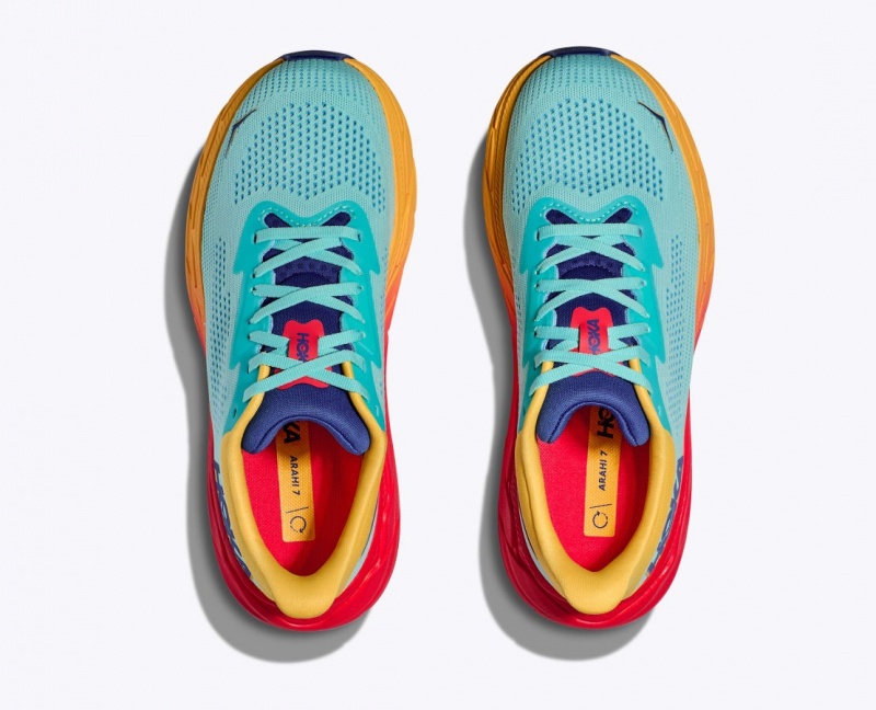 Chaussure Running HOKA Arahi 7 Femme Turquoise Orange | 9850EDOQA