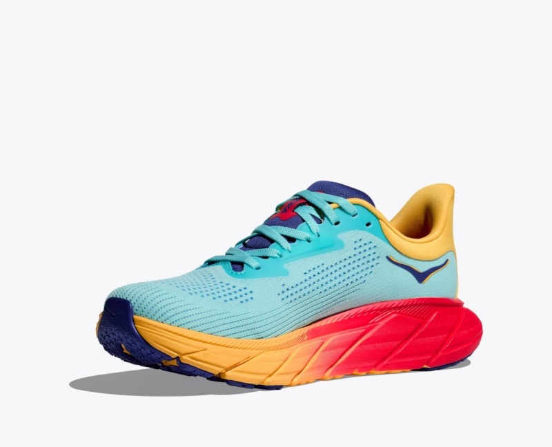 Chaussure Running HOKA Arahi 7 Femme Turquoise Orange | 9850EDOQA