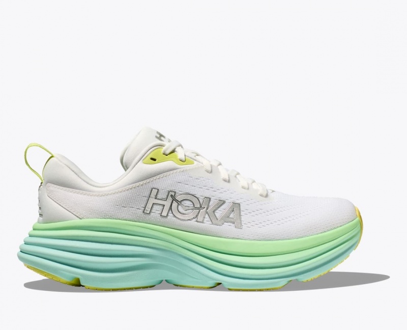 Chaussure Running HOKA Bondi 8 Femme Blanche Vert Clair | 3769VUTCN