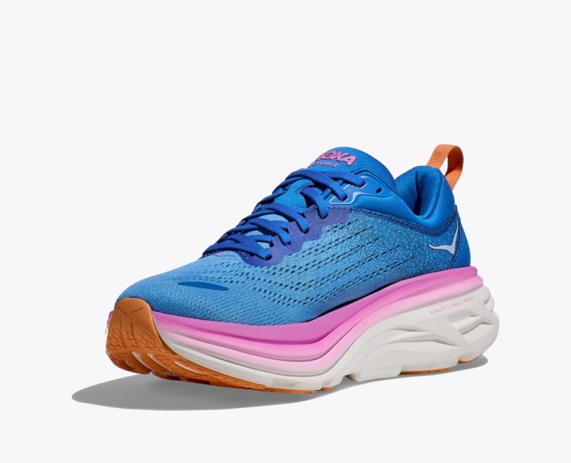 Chaussure Running HOKA Bondi 8 Femme Bleu Rose | 9128IBYDU