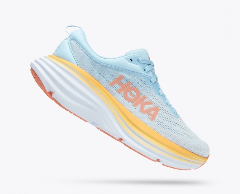 Chaussure Running HOKA Bondi 8 Femme Bleu Clair | 5472MDGEF