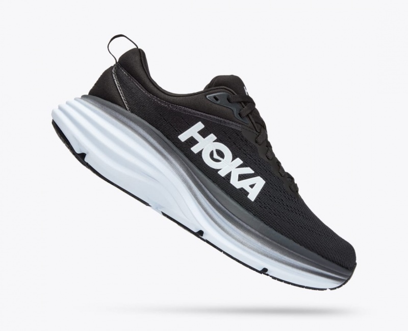 Chaussure Running HOKA Bondi 8 Femme Noir Blanche | 6719AZXWP