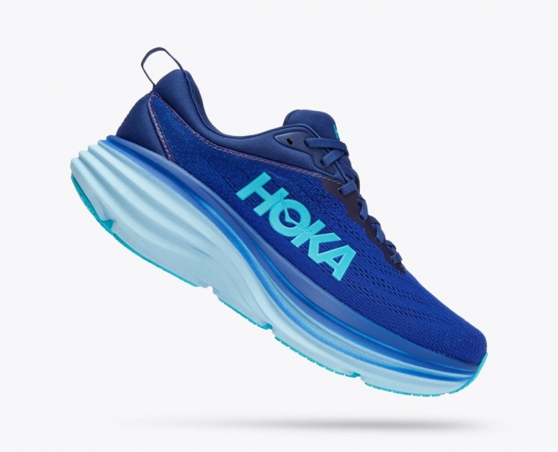 Chaussure Running HOKA Bondi 8 Homme Bleu Foncé Bleu Clair | 2138SLKGF