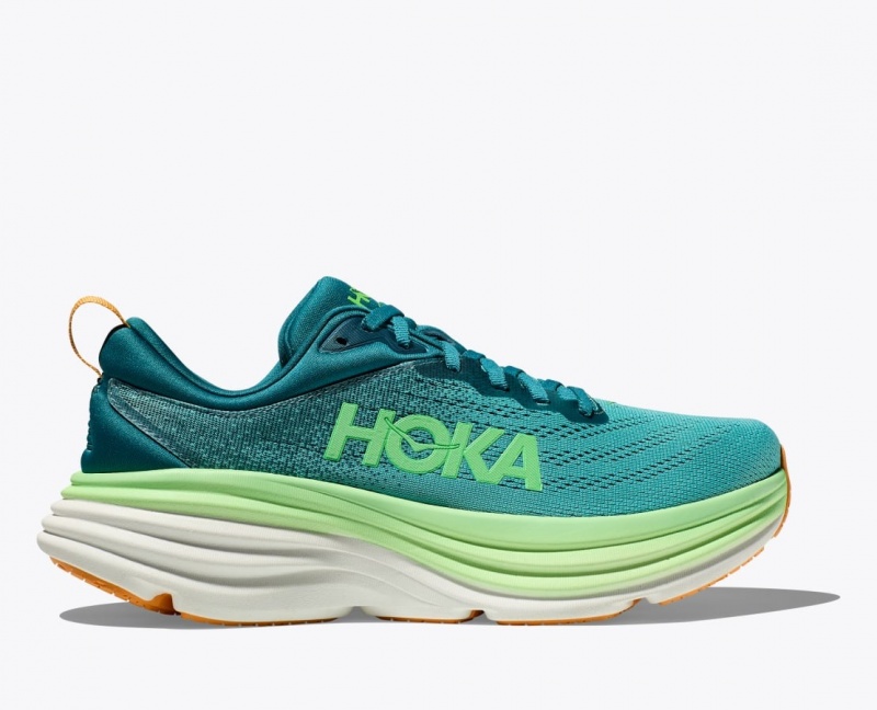 Chaussure Running HOKA Bondi 8 Homme Vert Foncé Vert Clair | 4609BYFMT