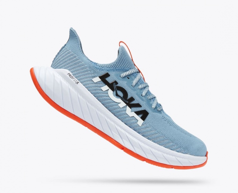 Chaussure Running HOKA Carbon X 3 Homme Bleu Clair Corail | 1597GFXVC