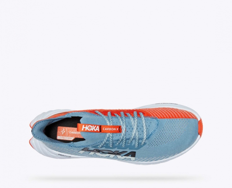 Chaussure Running HOKA Carbon X 3 Homme Bleu Clair Corail | 1597GFXVC