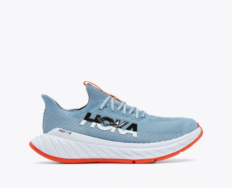 Chaussure Running HOKA Carbon X 3 Homme Bleu Clair Corail | 1597GFXVC