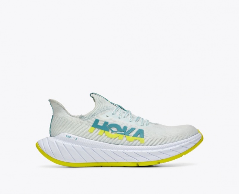 Chaussure Running HOKA Carbon X 3 Homme Blanche Vert | 8937GKPRV