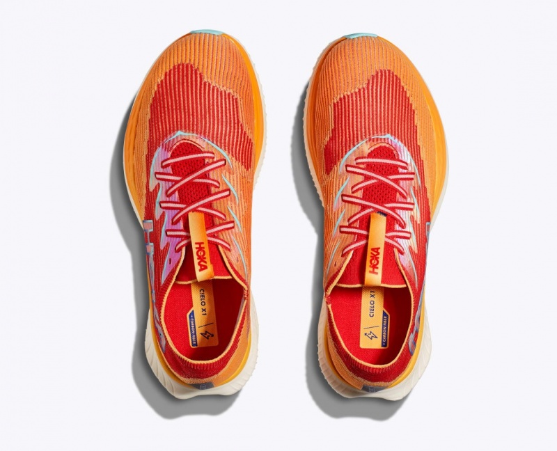 Chaussure Running HOKA Cielo X1 Femme Orange Rouge | 2679JVFHO