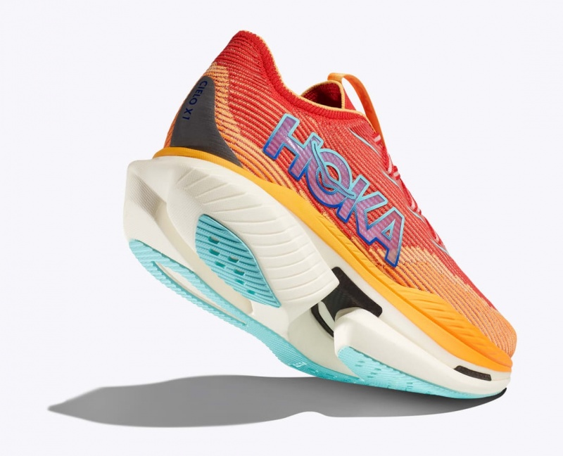 Chaussure Running HOKA Cielo X1 Femme Orange Rouge | 2679JVFHO