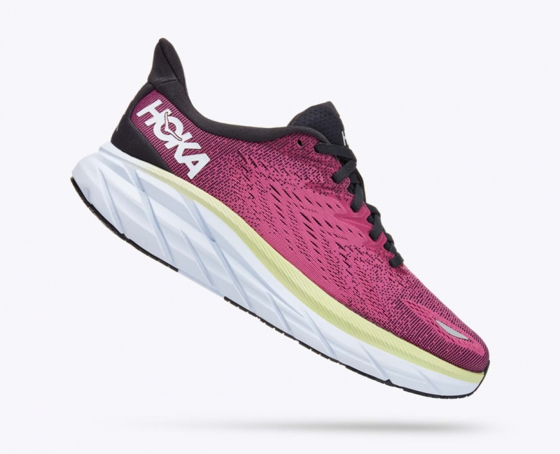 Chaussure Running HOKA Clifton 8 Femme Bordeaux Clair | 1389LISMV