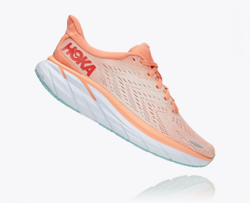 Chaussure Running HOKA Clifton 8 Femme Corail | 4689GYIFH