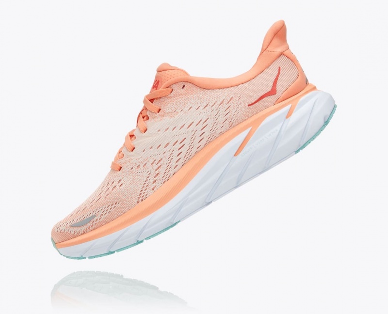 Chaussure Running HOKA Clifton 8 Femme Corail | 4689GYIFH