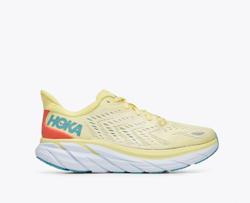 Chaussure Running HOKA Clifton 8 Femme Jaune Clair | 0526BNHYU