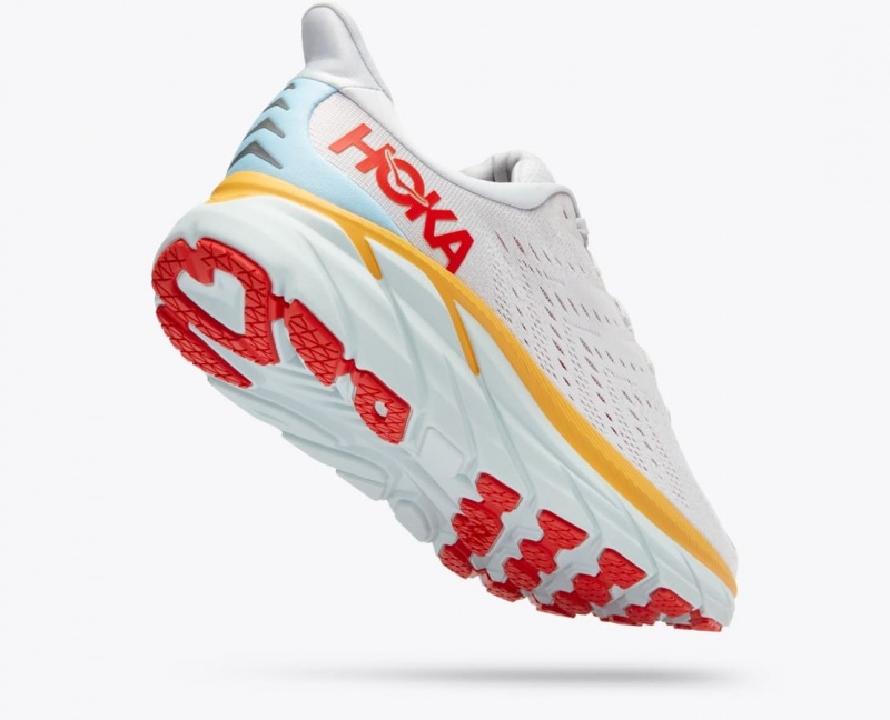 Chaussure Running HOKA Clifton 8 Homme Blanche Orange Rouge | 7302DTREQ