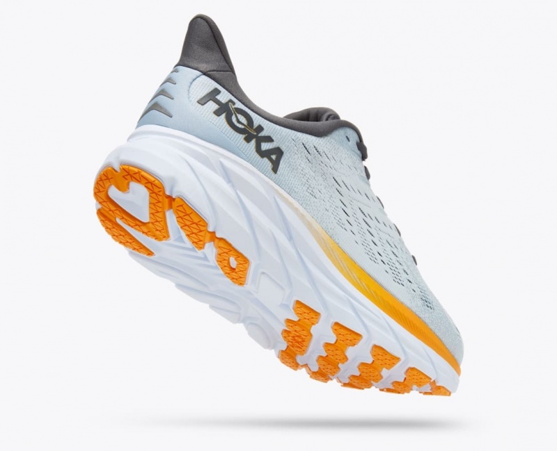 Chaussure Running HOKA Clifton 8 Homme Bleu Clair Orange | 3025HMEKJ